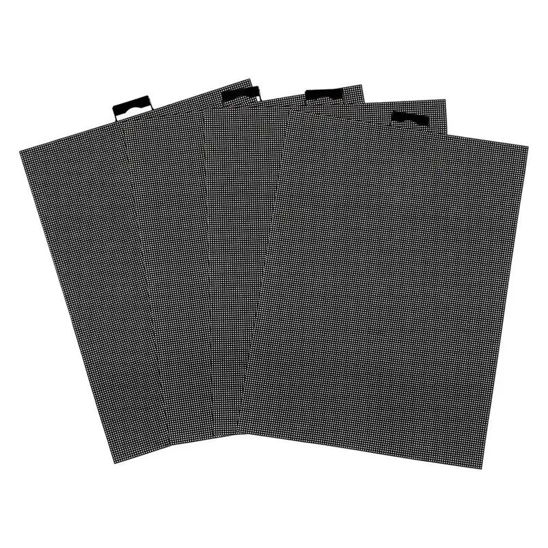 

A74E-4Pcs Plastic Mesh Canvas 14 CT Black Plastic Mesh Canvas Sheets Plastic Mesh Screen For Embroidery, For Crafts DIY