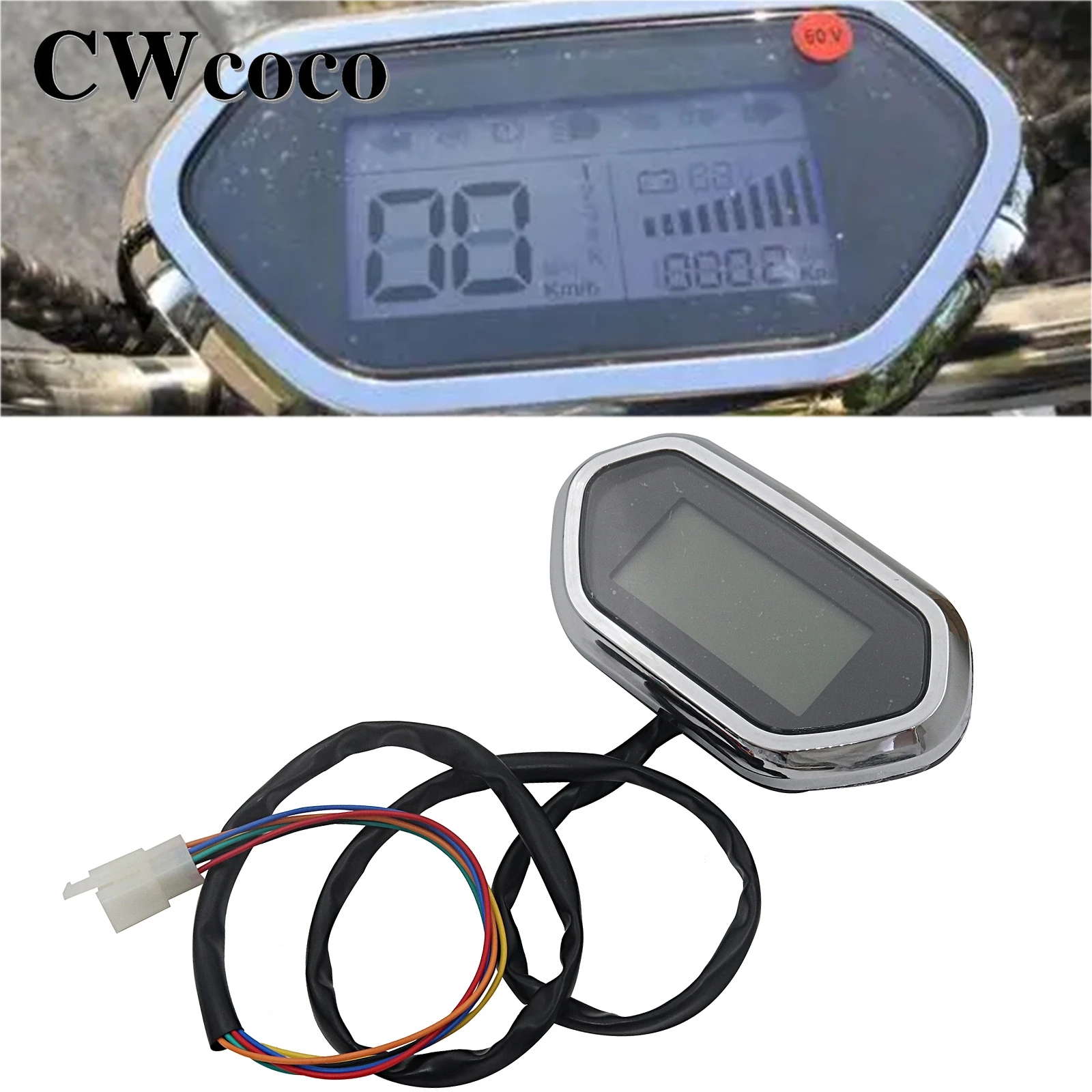 Meter 60V LED LCD Screen Instrument Display Parts for Citycoco Harley Electric Scooter/motorcycle Modified Accessories