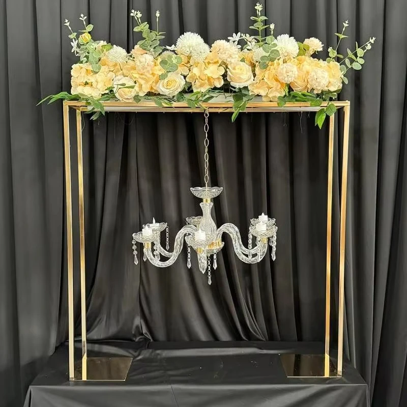 5 Stück Goldene Geometrische Blumenständer für Hochzeitstischdekorationen, Luxuriöse Geburtstagsparty-Deko, Eisenvase für Eventdekorationen – Detail 2
