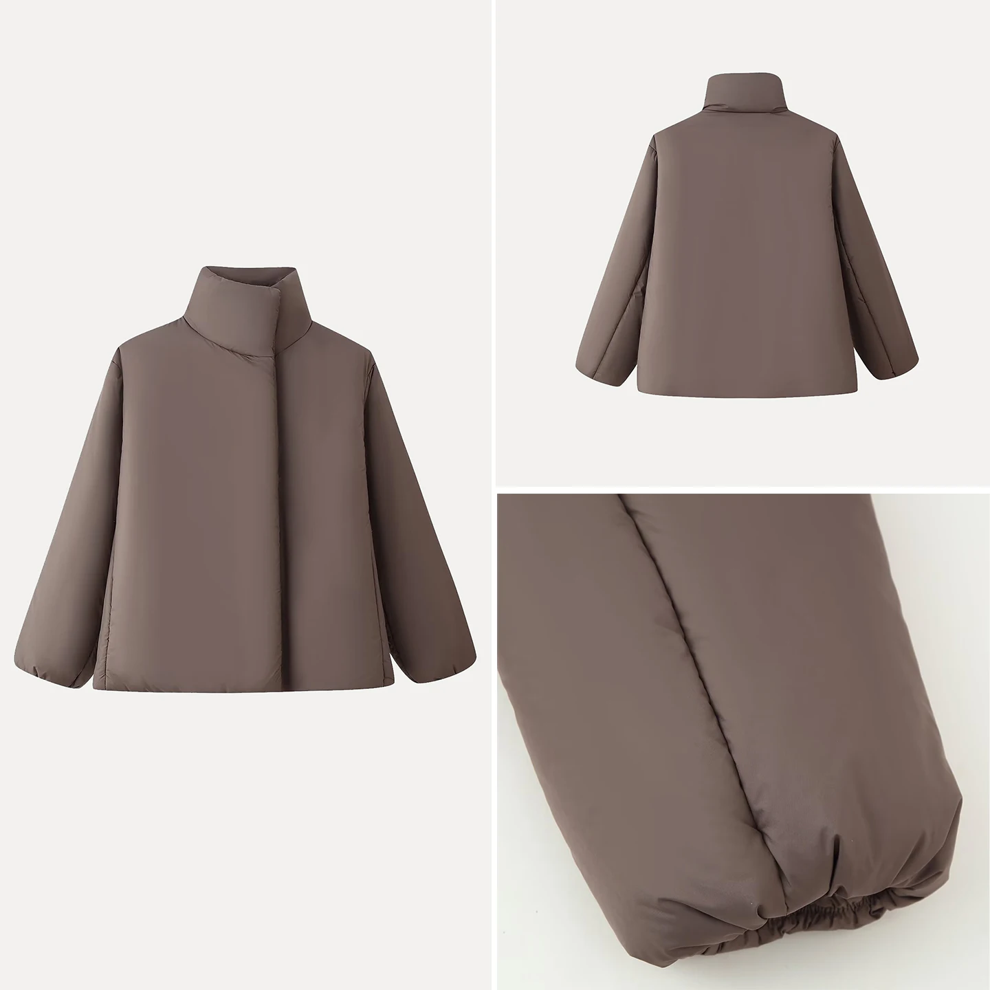 

Faionable Casual Long Sve Stand Collar Button Coat Women's Stand Fit Commute Sle Outerwear for Ladies Autumn 2025