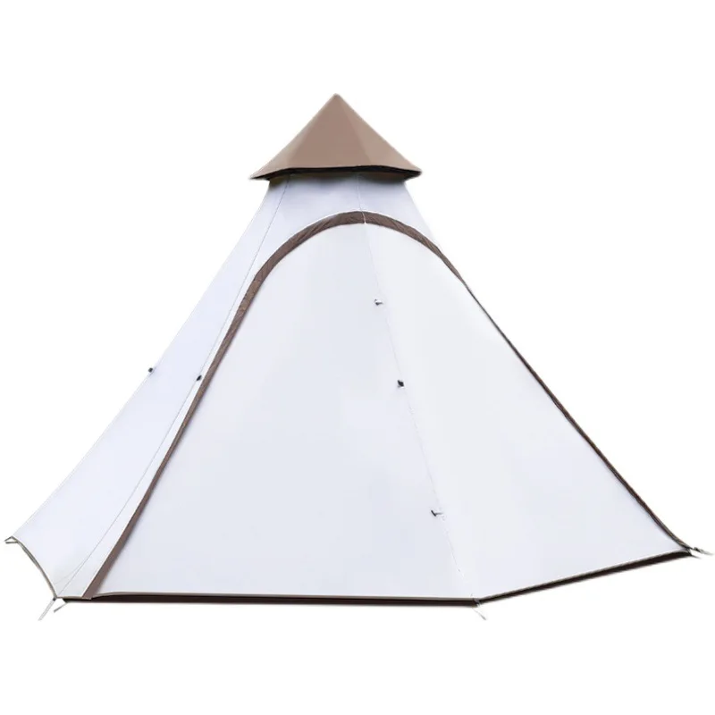 

Изысканная летняя двухслойная утолщенная портативная складная палатка для кемпинга на открытом воздухе, камуфляжная, в форме индейской пирамиды, с алюминиевыми стойками