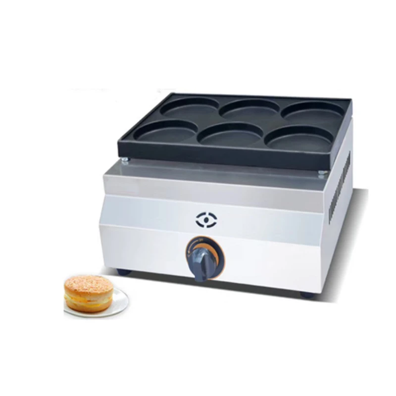 LPG Gas Type  110MM big cake 6 Holes  Hamburger pancake machine