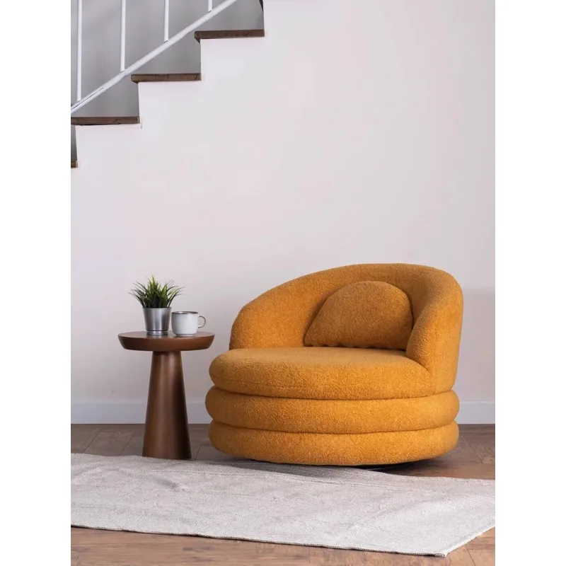 Customization Nordic designer shearling single armchair creative rotatable single sofa living room beauty salon lounge chair