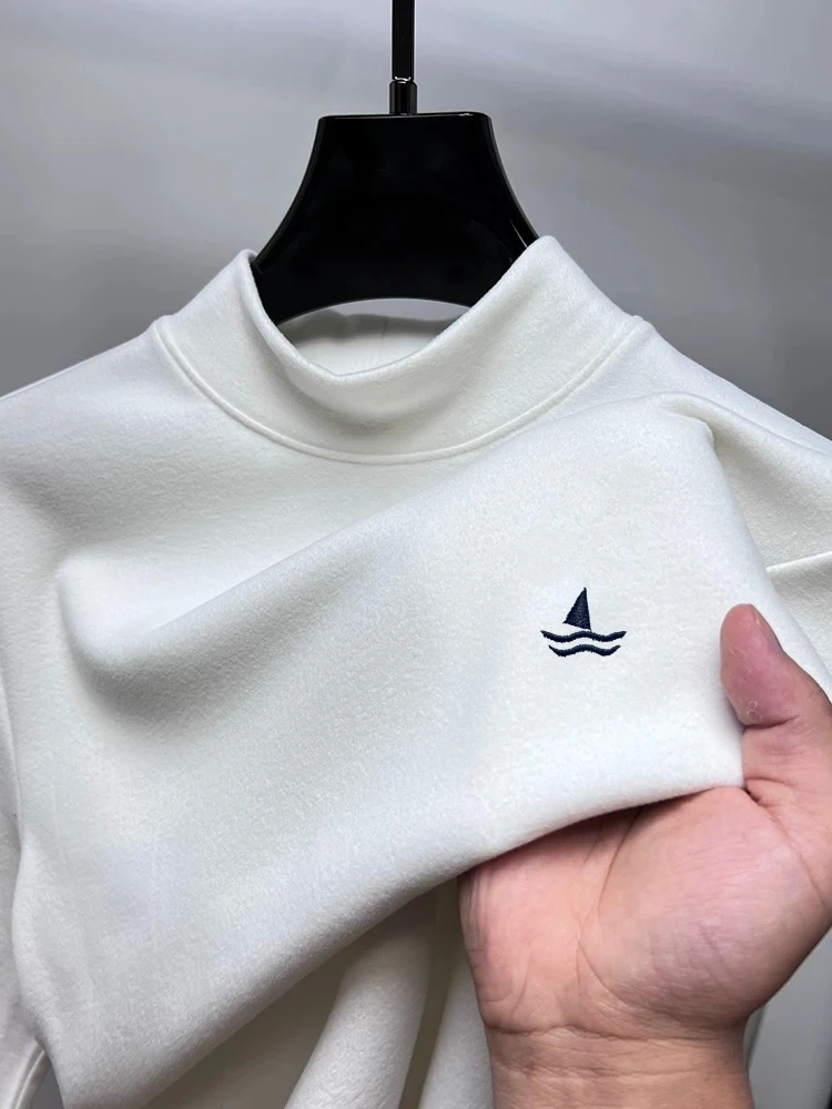 

Модные Парусный корабль вышивки длинными рукавами футболки мужские Высокий уровень бренды бархатные комфортабельные свитеры новые пункт Тенденции круглый воротник джемпер