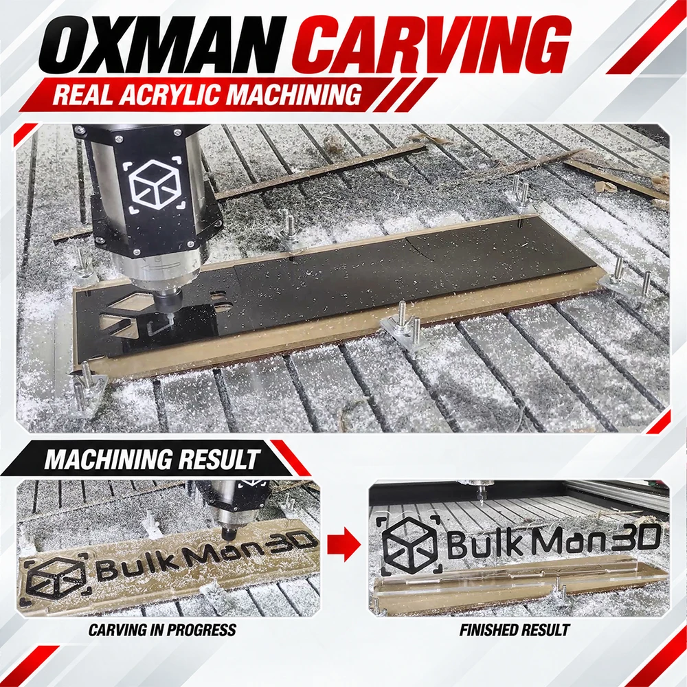 BulkMan3D OXMAN CNC Engraver Industrial 5-Axis DDCSV4.1 Offline Control, SFU1610 Ball Screws, Dual Linear Rails, 2.2KW Spindle