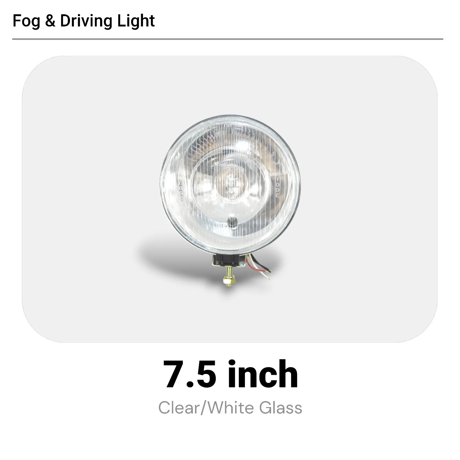 

1Pcs 185mm H3 & T10 Halogen Fog/Spot/Working Lights 24V 70W, Clear Glass with Off Road Plastic Cover,Brackets, Nuts & Screws