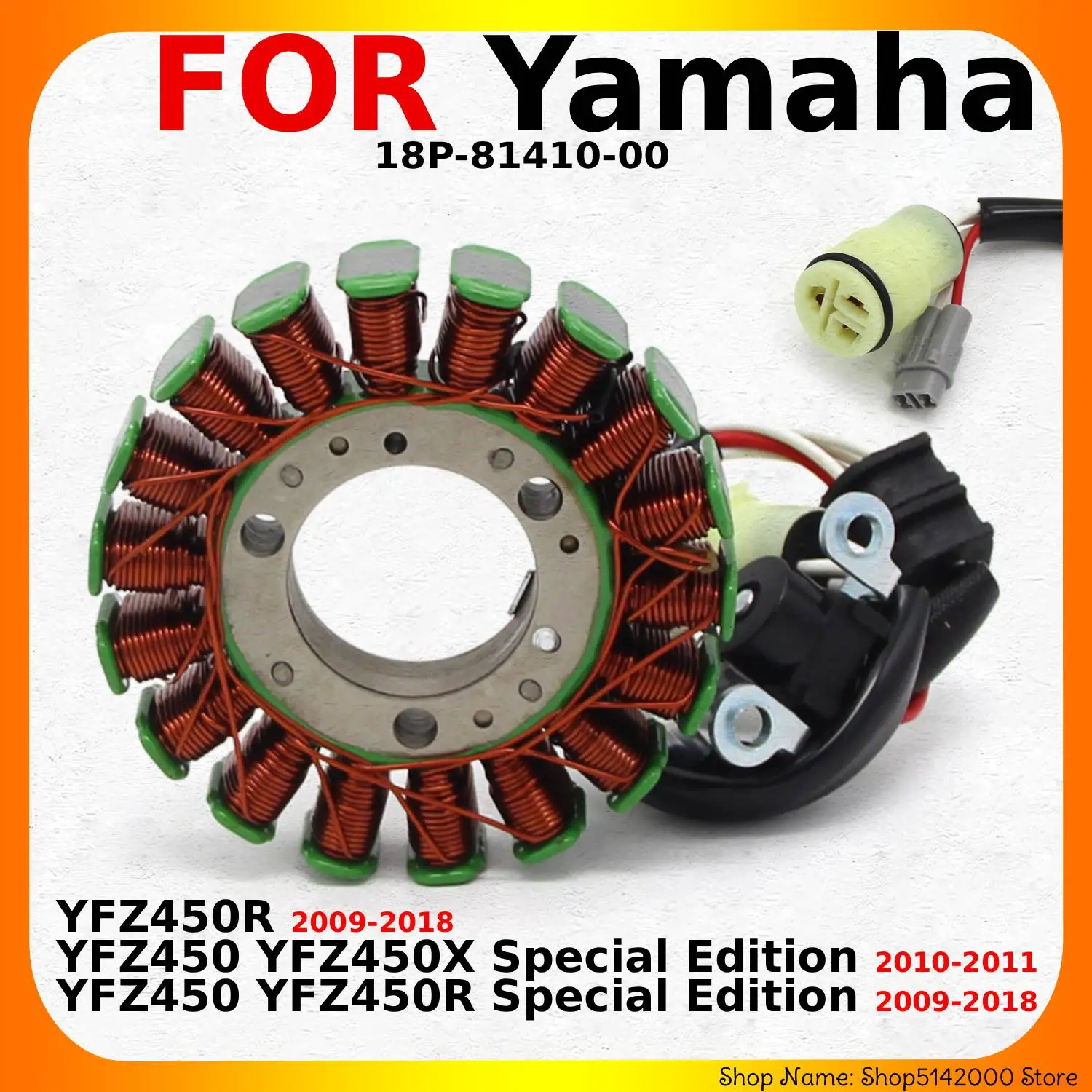 18P-81410-00 Magneto Engine Stator Generator Coil Ignition Stator Coil For Yamaha YFZ450 YFZ450R YFZ450X Special Edition