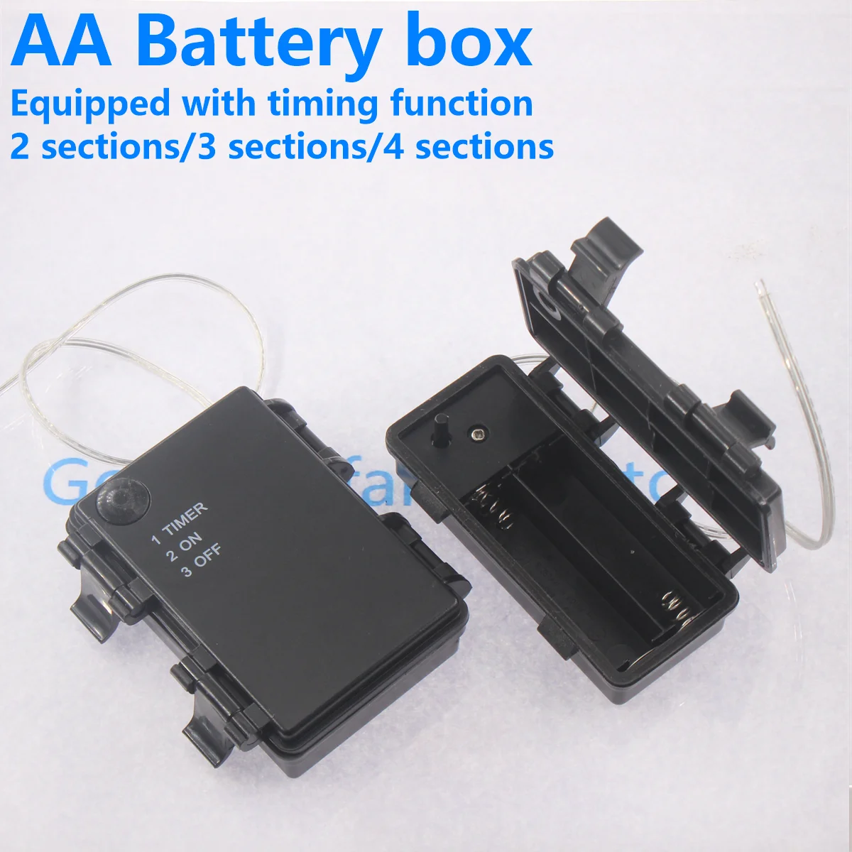 AA 3V No.5 waterproof and dustproof battery cartridge with timing function, 2 sections, 3 sections, 4 sections, AA battery holde