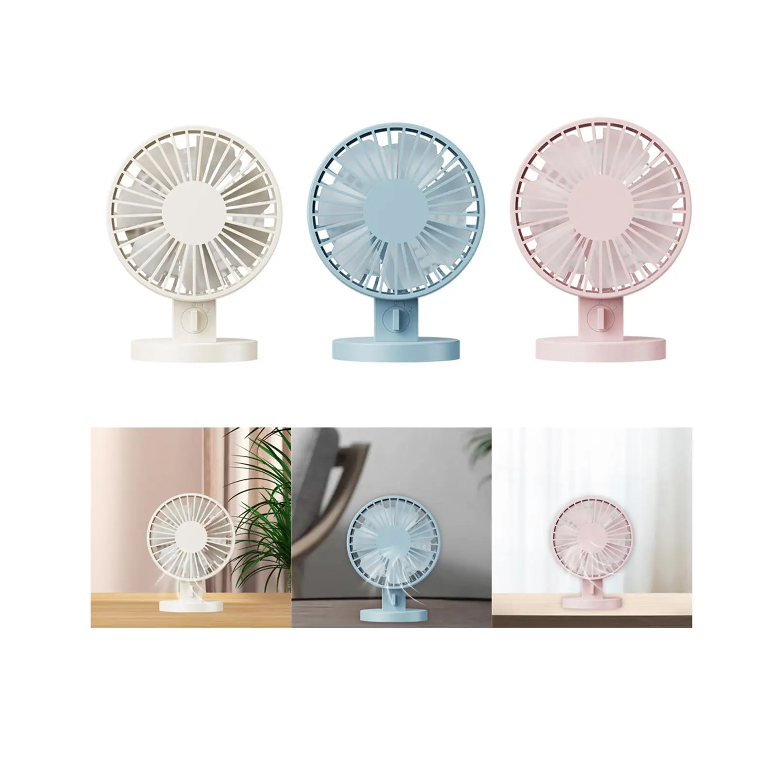 Small USB Desktop Fan Cooling Fan with 2 Speed Compact Electric Table Fan Height 13.5cm for Living Rooms Lightweight Versatile