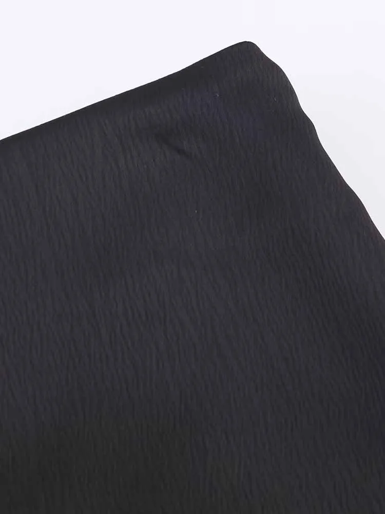 European and American style winter new arrivals fashionable women's clothing high-waisted design textured lace hem skirt pants