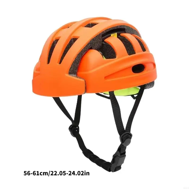 Adult Bike Helmet with Folding Shell, Air Opening Layout, Clip, Rear Adjuster, Easy Storage for Daily Use 69HD