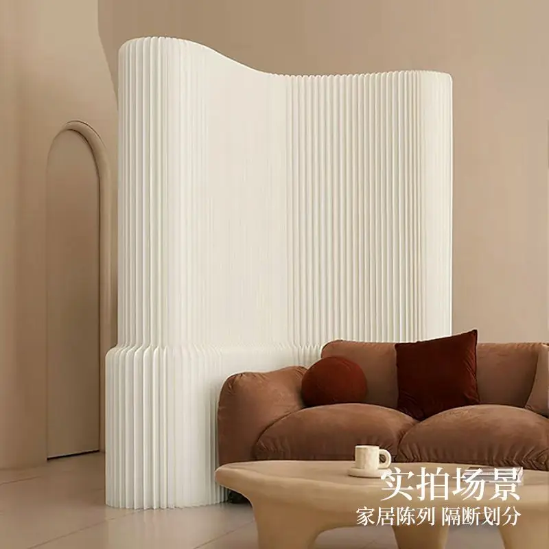 Portable Kraft Paper Folding Screen Room Divider Waterproof Space Saving Eco-Friendly Partition for Home Office Restaurant