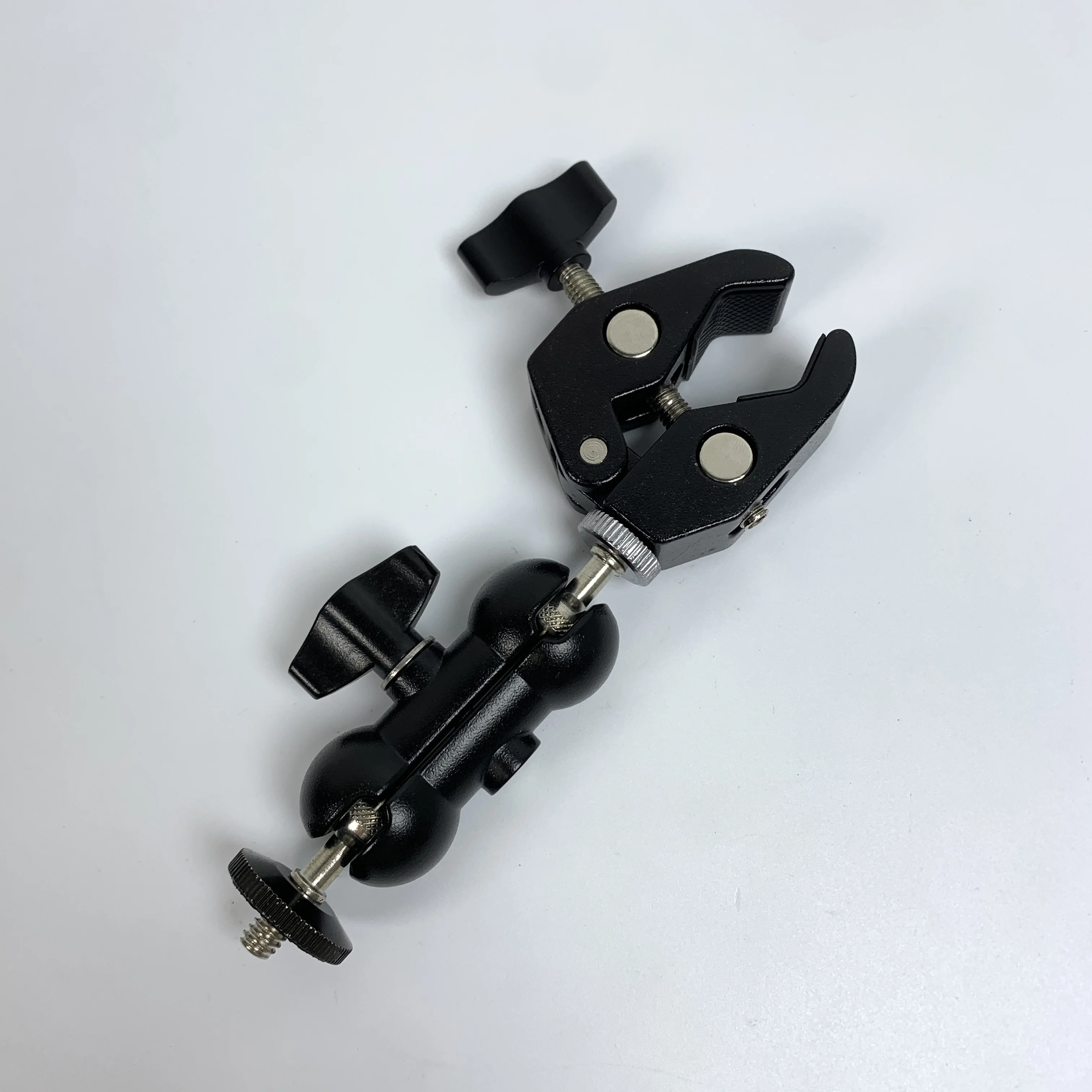 Universal Metal Crab Clip Pea Pod 360 Degree Rotating Motion Camera Bracket for Circular Tube Cycling Shooting Fixed Clip