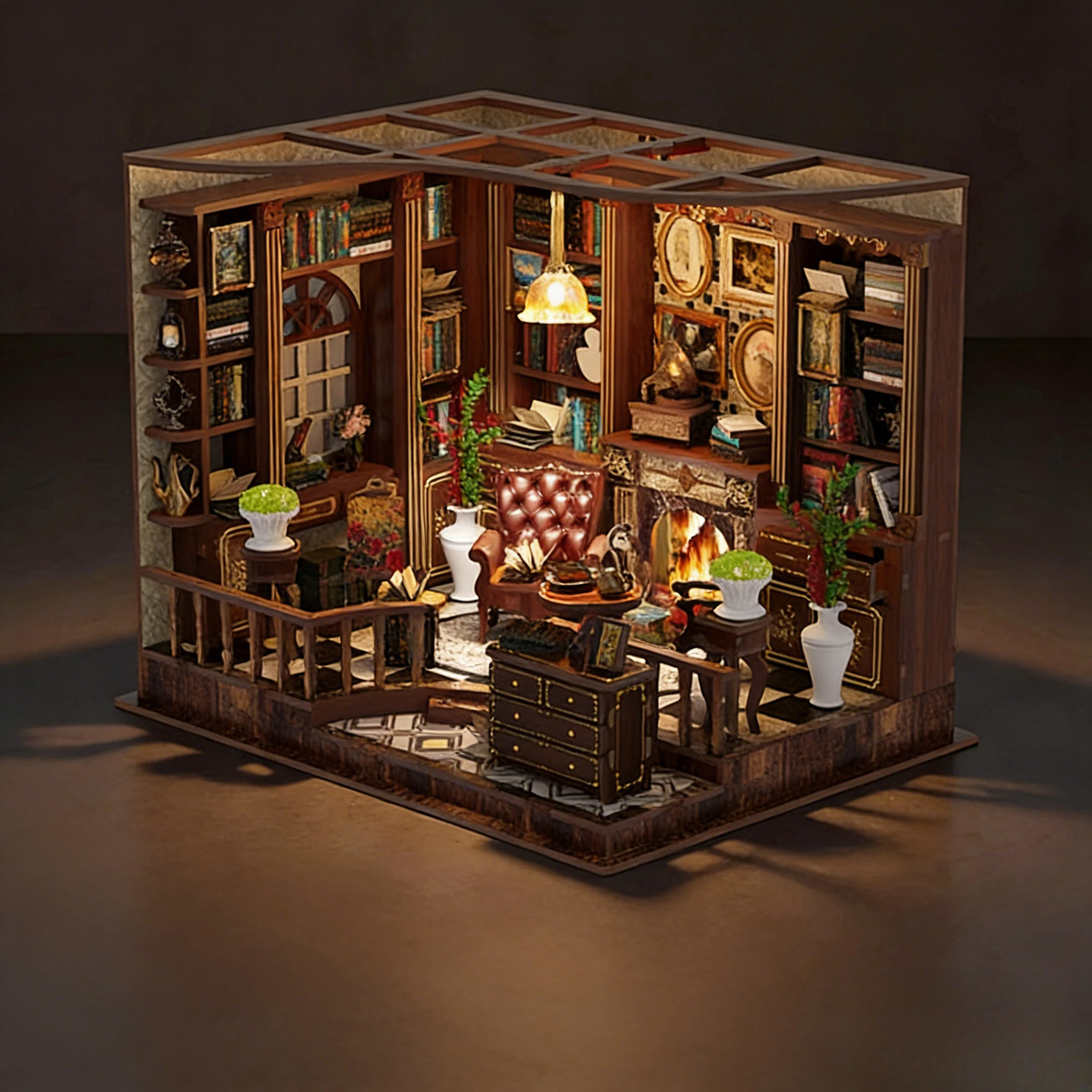 

Набор для сборки кукольного домика Left Bank Study DIY, миниатюрная деревянная модель дома, набор для творчества, декор для дома, подарок для рукоделия