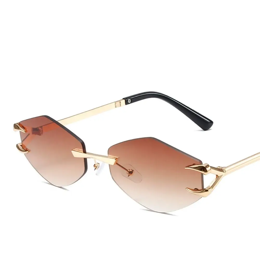 

Fashion Rimless Square Sunglasses Retro Small Frame Gradient Frameless Sunglass UV400 Hip Hop Popular Metal Eyewear Men Women