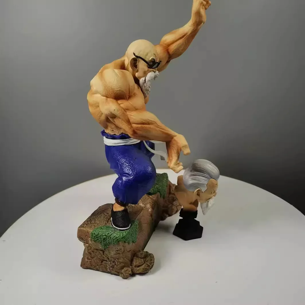 Figura de Dragon Ball Master Roshi, modelado muscular Ka Me Ha Ha Ha, modelo de Anime, colección de estatuas Gk, adorno de decoración de escritorio, 25cm