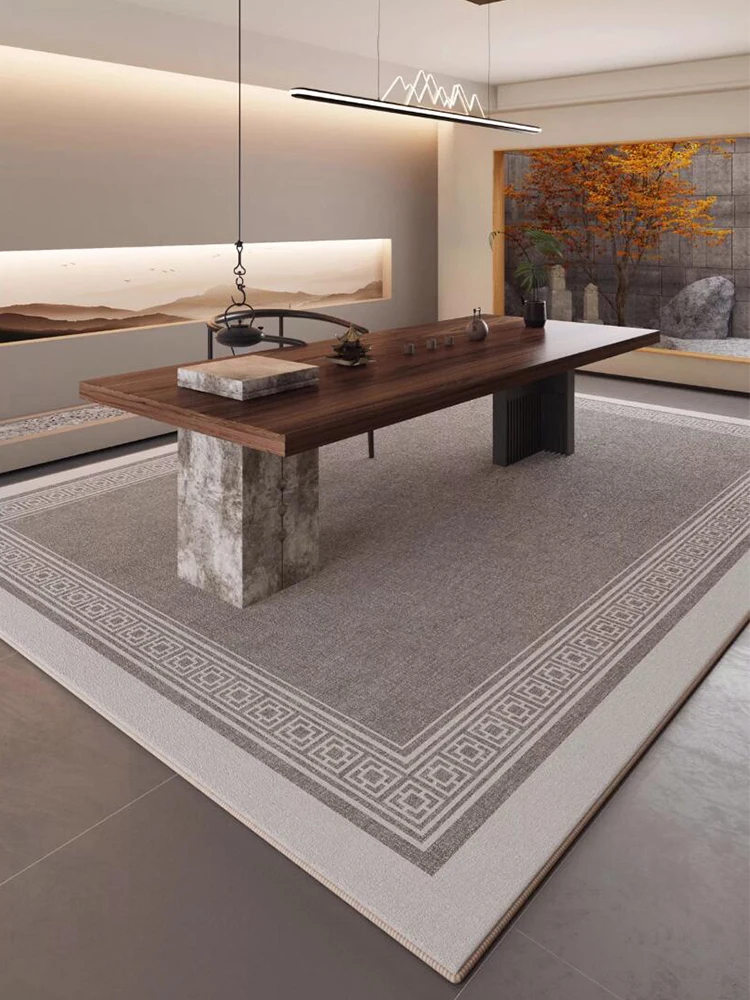 New Chinese Style Tea Table Floor Carpet Living Room Study Office Room Large Carpet Imitation Sisal Non Slip Bedroom Rug