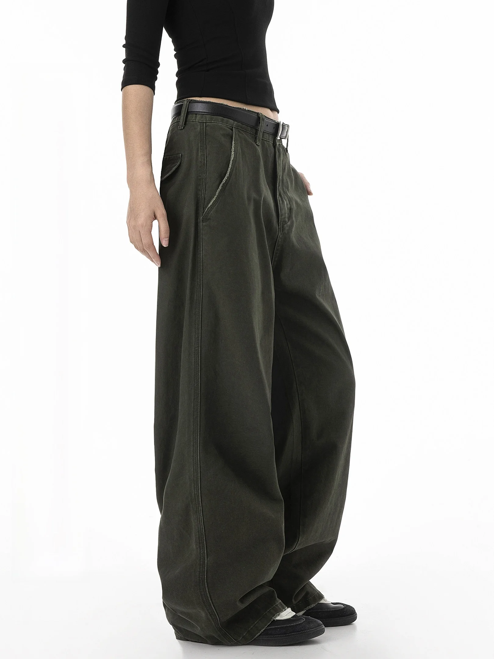 

Washed Denim Straight Leg Pants Women's Loose Casual Jeans Spring Season Ich Mode Retro Style Ladies Premium Quality Trousers