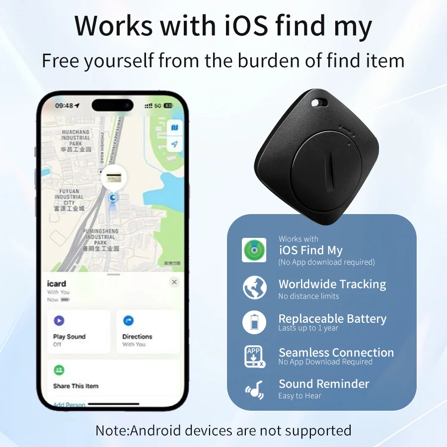 White/Black Compatible with Apple Google Dual Systems Bluetooth Anti Loss Device with Lanyard Suit for Child Pet Wallet Backpack