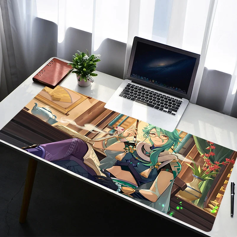 

Mouse Pad Laptop Non Slip Extended Desktop Mouse Mat PC Anime Keyboard Pad G-genshin Impact Baizhu Gaming Accessories Mousepad