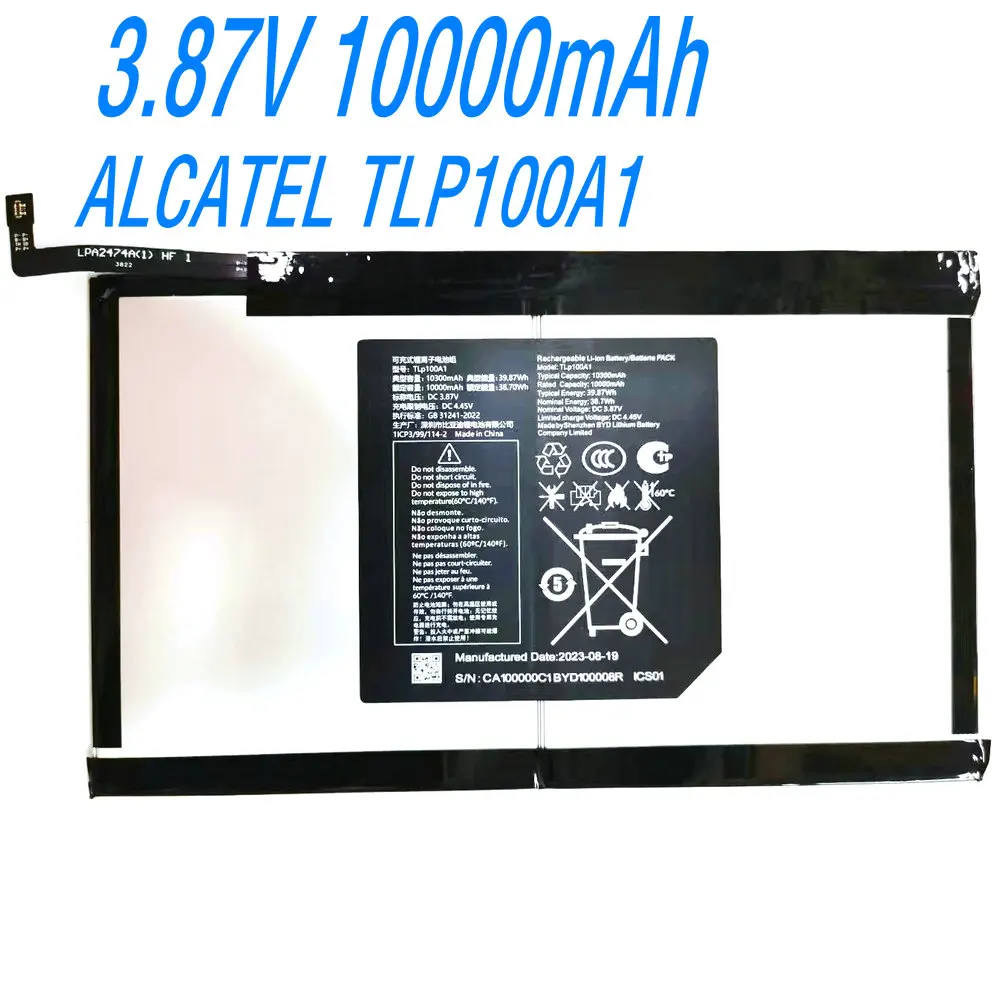 

Сменный литий-ионный аккумулятор TLP100A1 3,87 В 10000 мАч для Alcatel TCL 1ICP3/99/114-2