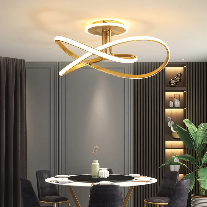 Plafonnier LED au design moderne, luminaire décoratif d'intérieur, idéal pour un salon, une salle à manger, un balcon ou une chambre à coucher