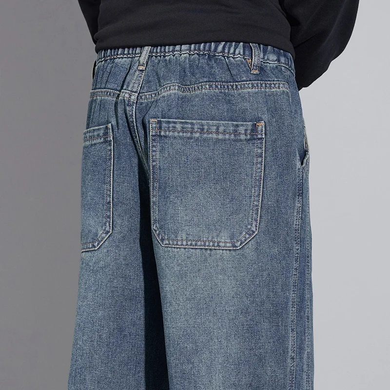 Herbst männer Kleidung Gerade Jeans Bequeme Breite Beine Mode Lässig Vintage Männlichen Denim Hosen Streetwear Hosen