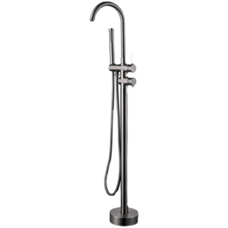 

Full Copper Floor Bathtub Tap Cylinder Side Vertical Lengthened Hot and Cold Waterfall Large Flow Shower Suit