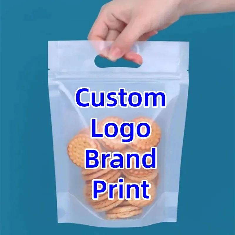 

100PCS Portable Frosted Stand Up Bags, Matte Resealable Snack Pouches for Coffee, Biscuits Party Favors Gifts Packaging Pouches