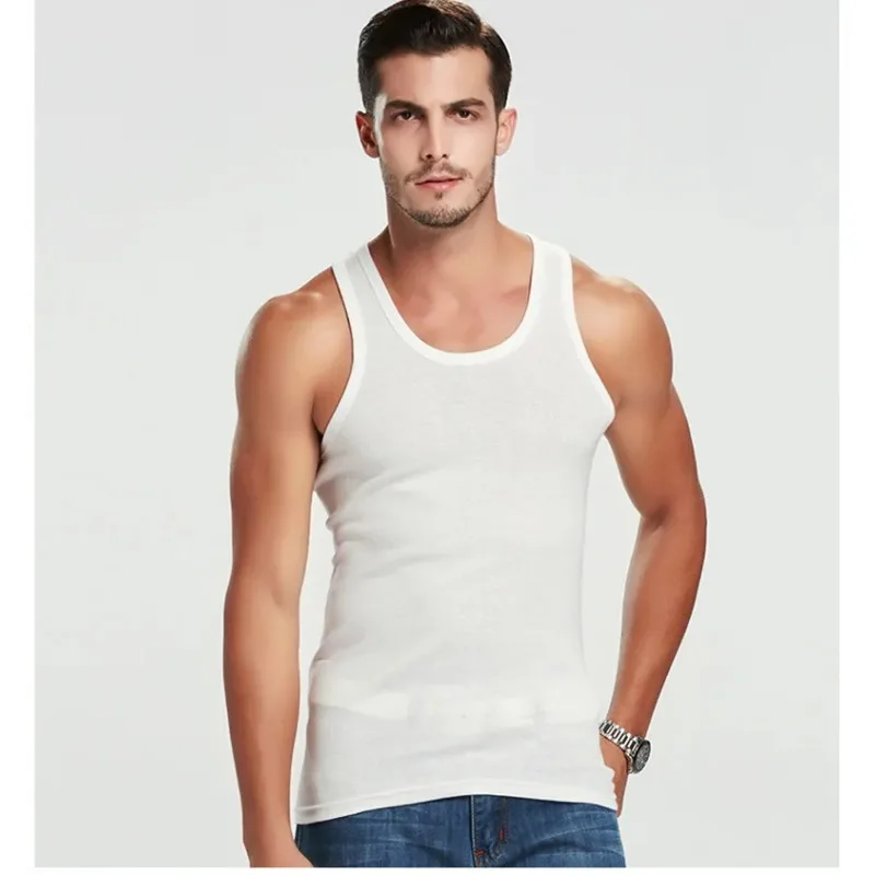 2026 New Men's Summer Lightweight Cotton Tight Vest Sports Casual Family Pajamas Outdoor Tight Top Breathable Quick Drying Vest