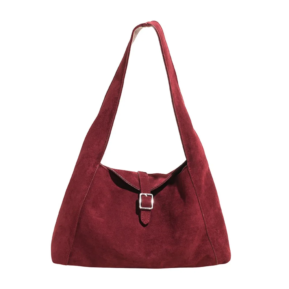 

Fashion Korean Style Suede Tote Bag Solid Color Tote Bag Large Capacity Handbag Large Capacity PU Leather Underarm Packs Girls
