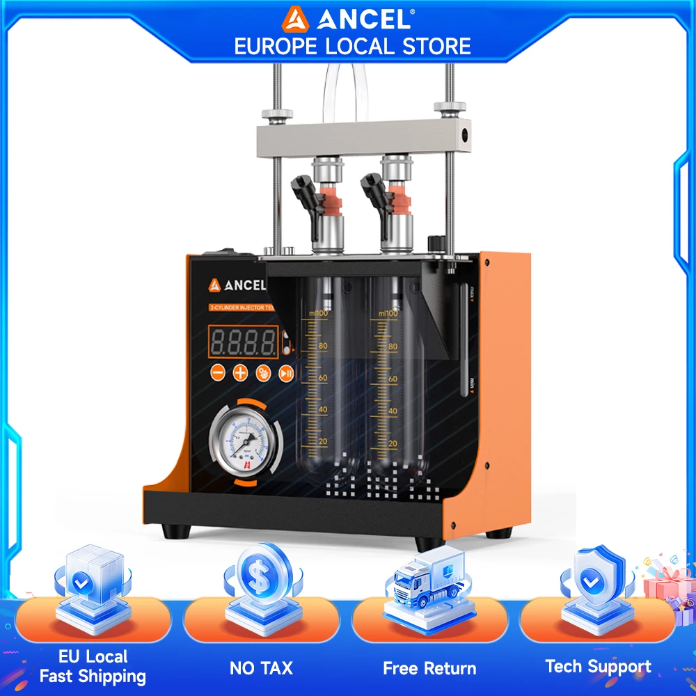 Image of ANCEL JC200 Einspritzdüsen-Tester 2-Zylinder-Injektor-Tester für Autos und Motorräder Testet Zerstäubung, Dichtheit und Einspritzmenge 12V Autoreparaturwerkzeuge