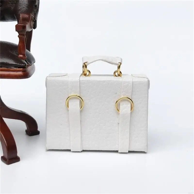 

Miniature Dollhouses 1/12 Scale Antique Suitcase PU Metal Creative Building Toy