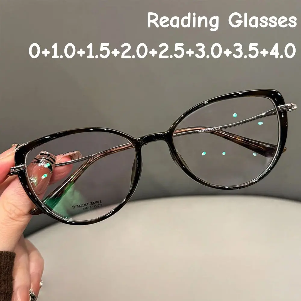

Ultra Light Cat Eye Frame Reading Glasses Luxury Design Anti Blue Light Presbyopia Glasses High-end Stylish Farsighted Eyewear