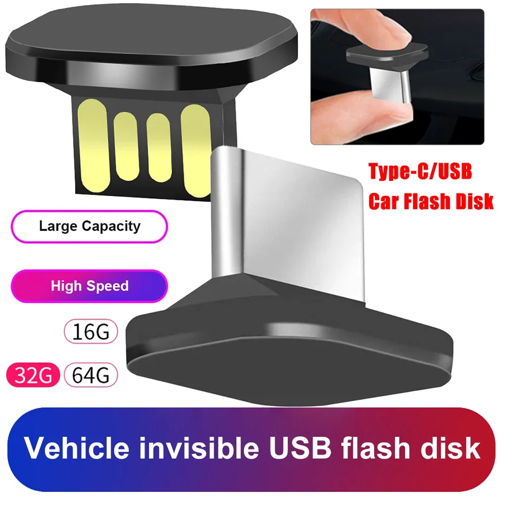 

16GB/32GB/64GB Car U Disk USB Flash Drive Plug and Play Memory Stick IPX-7 Waterproof USB Flash Drive for Car Computer Music