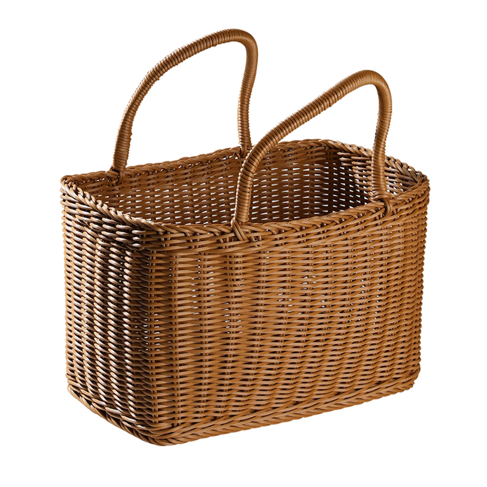 

Decorative Flower Basket Handmade Woven Hamper for Picnic Gift Packing Storage Vegetable Basket with Sturdy Handle