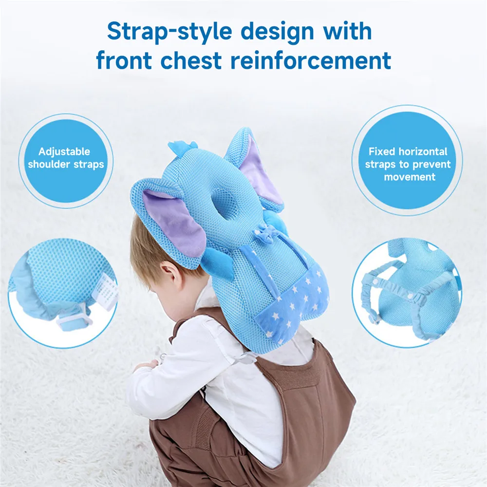 Baby Head Protector Adjustable Toddlers Baby Walker Head Protection Head Safety Pad Cushion Backpack for Crawling and Walking