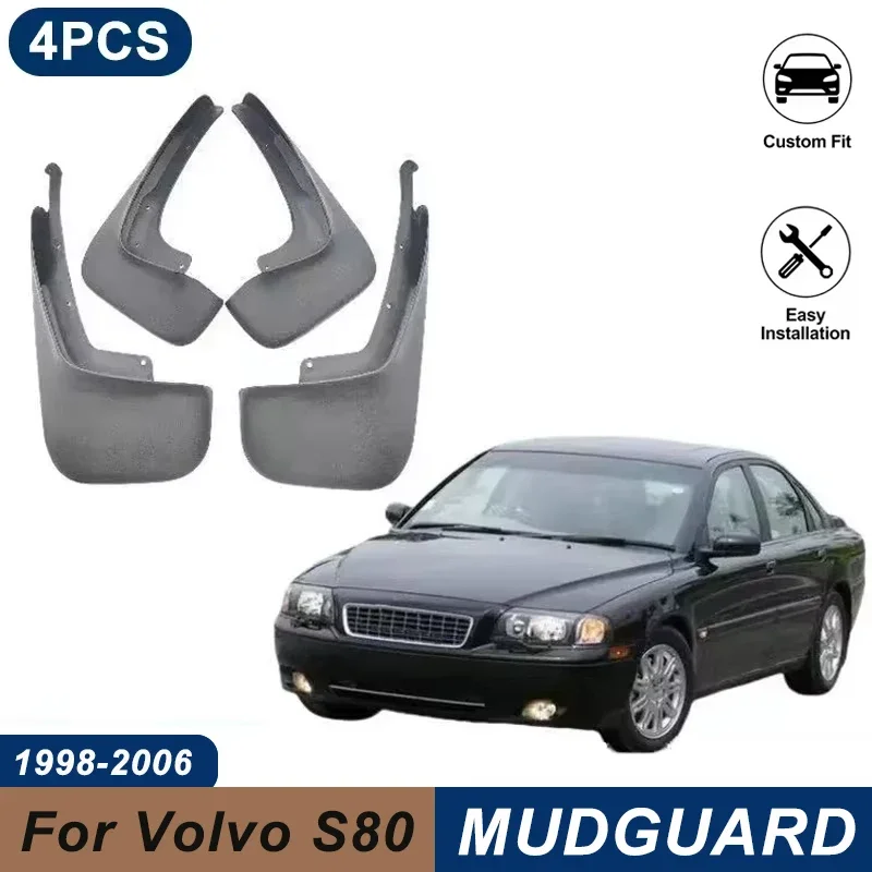 4PCS Car Mud Flaps For Volvo S80 1998-2006 Waterproof Anti-Splash Fender Mudguards Auto Exterior Accessories