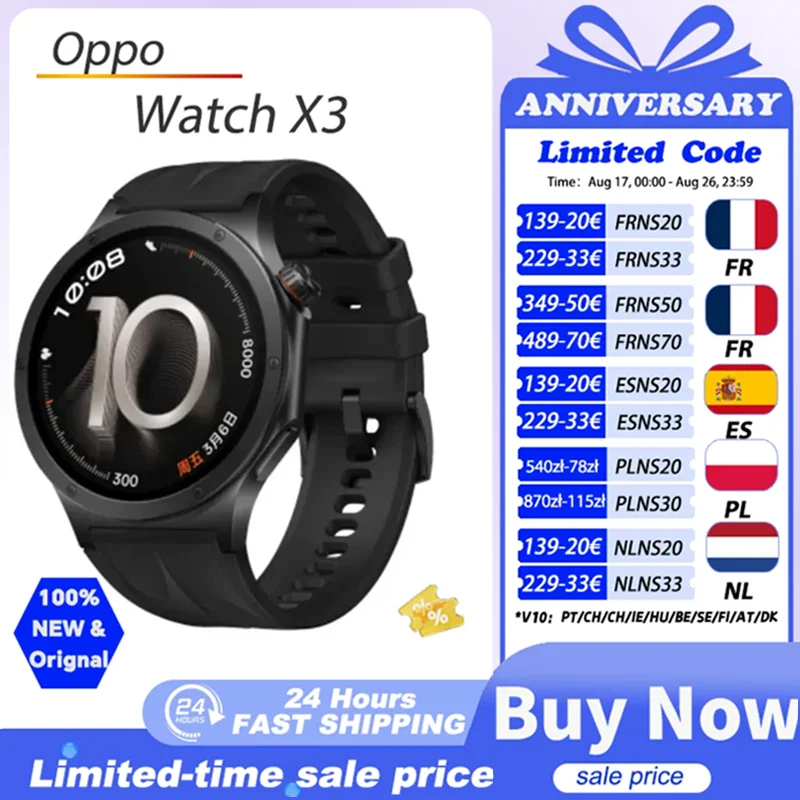 Versión Global OPPO Watch X3 Reloj Inteligente con Caja de Aleación de Titanio …