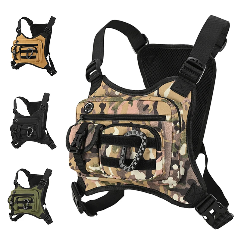 Borsa da Petto per Attività all'Aperto, Ciclismo, Corsa, Sport, Multi-Tasca, Borsa Tattica per Viaggi