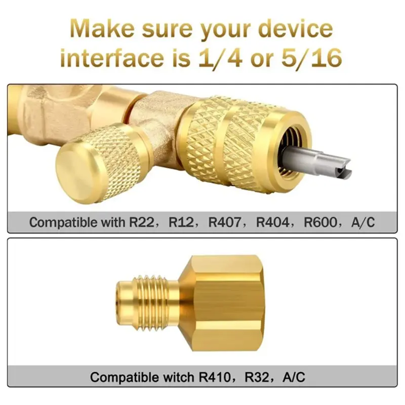 ABXN-2X Valve Core Remover Installer Tool R410A R22 AC For Schrader Valve Core Remover Dual Size 1/4Inch And 5/16Inch Port