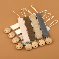 New Solid Colour Baby Pacifier Chain Safe Corduroy Baby Nipple Holder Pacifier Clips Thicken Durable Newborn Dummy Soother Clip