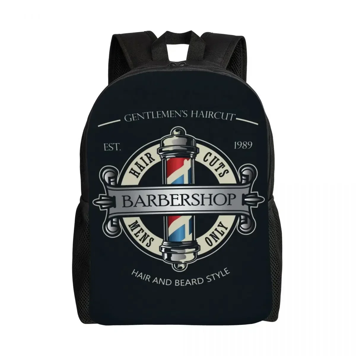 

Vintage Barbershop Logo Backpack for Girls Boys Barber Shop School College Travel Bags Women Men Bookbag Fits 15 Inch Laptop