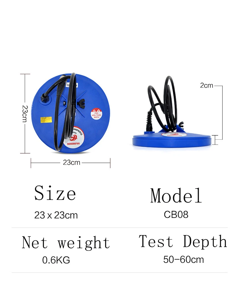 8 Inch Metal Detector Coil Mono or DD Coil Applicable to GPX-4500 GPX-5000 GDX8000 Metal Detector