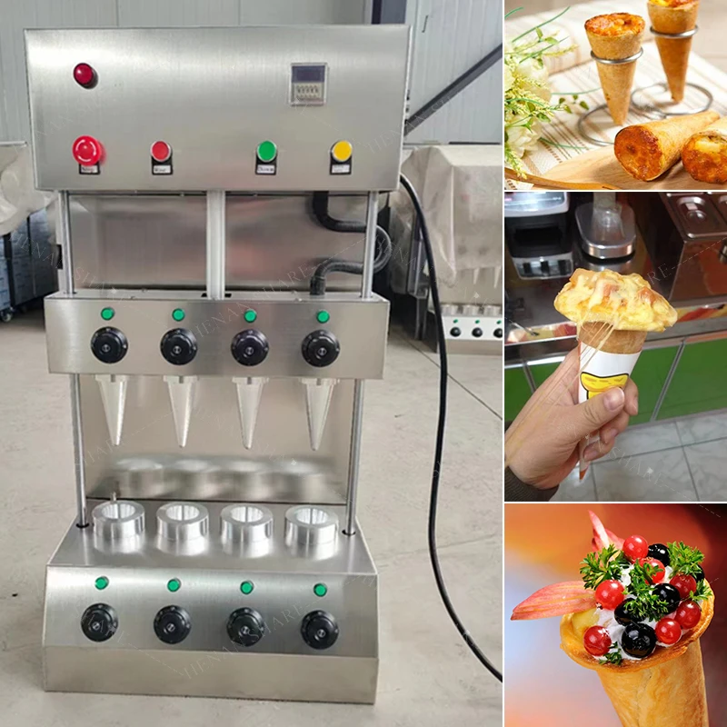 Commercial 4 Mould Rotary Pizza Cone Maker Snack Machine Pizza Cone Vend Equipment Machine Set