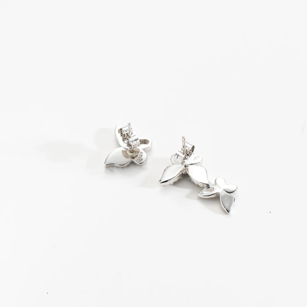 ANDYWEN 925 Sterling Silver Gold Butterfly Zircon CZ Stud Earring Piercing CZ Pendiente Big Large Women Wedding Gift Wholesale