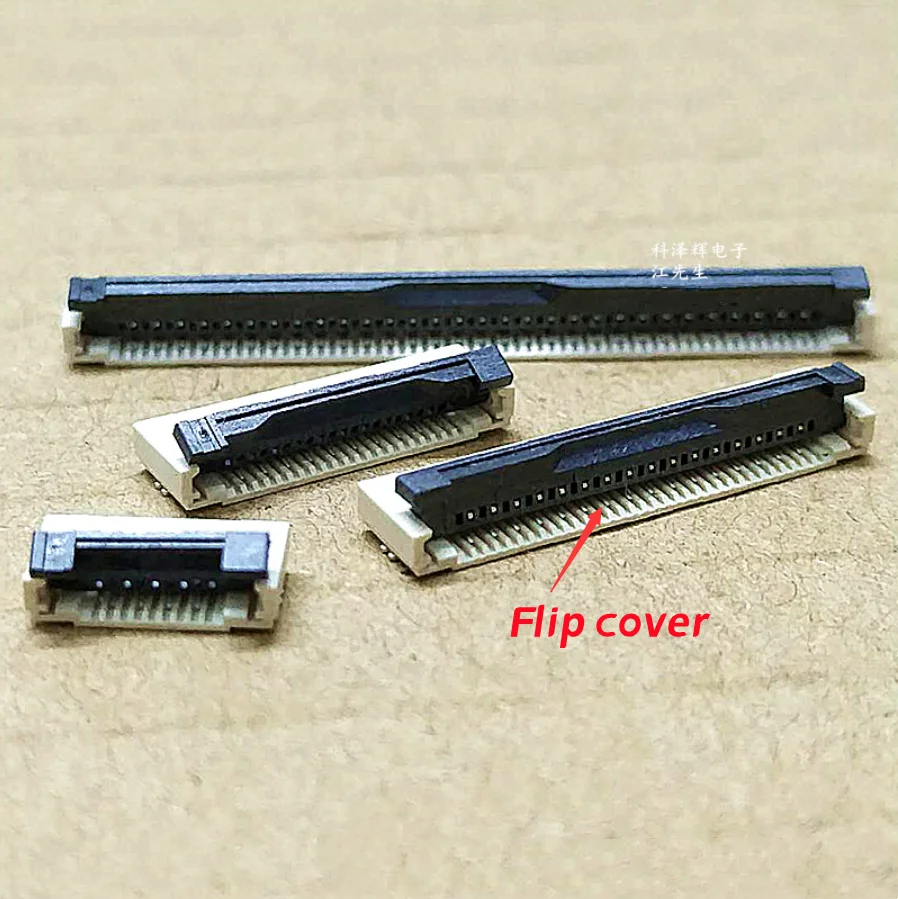 FPC FFC Flip cover Connector 1.0mm Flat Cable PCB Connectors SMT ZIF 4 6 8 10 12 14 15 16 18 20 22 24 26 28 30 32 36 40-60Pin