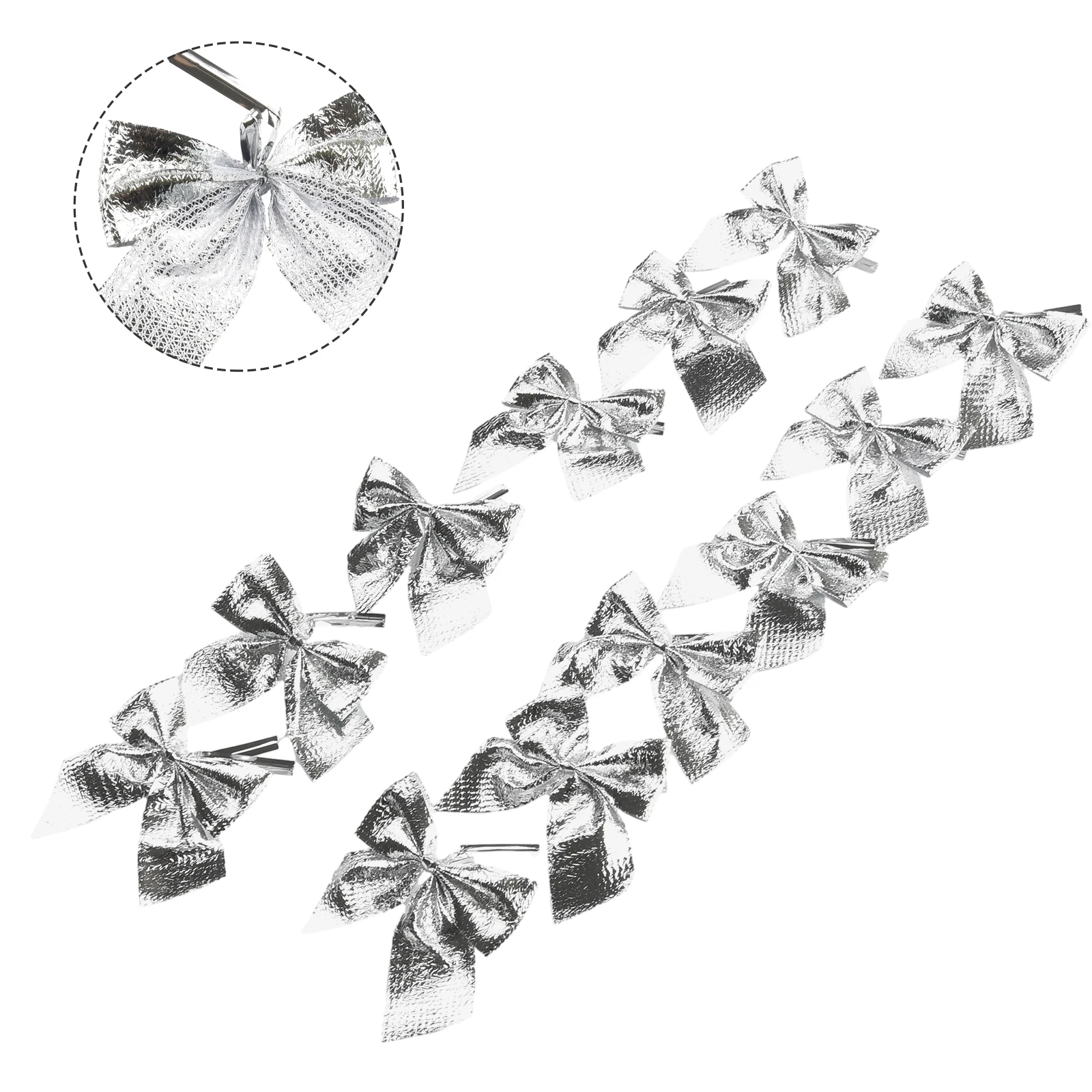 12pcs Butterfly Bow Hanging Deco For Holiday Party Decoration Home Gold Silver Red Bowknot Xmas Tree Ornaments New Year - Image 3