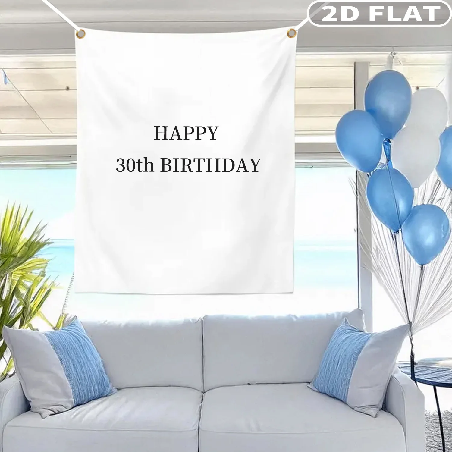 قطعة واحدة من لافتة الحفلات العمودية المخصصة، خياطة من البوليستر فقط/لافتة خلفية بحلقين، مثالية لديكور معلق لعطلة أعياد الميلاد #3