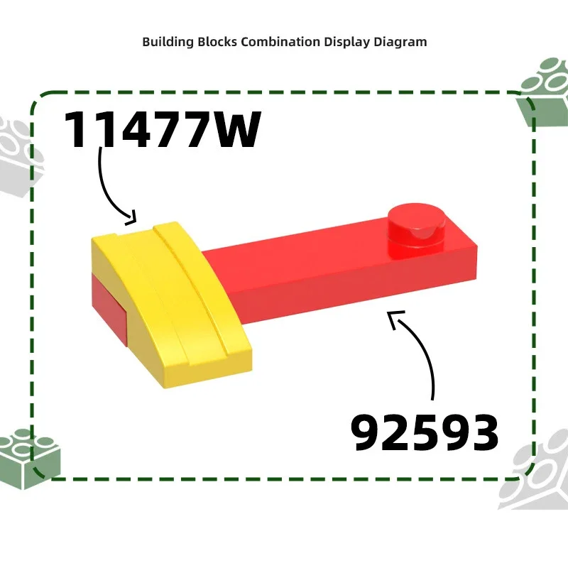 MOC 10 Stück Bausteine 11477W Spezielle Schrägplatte Gebogen 2x1 x 2/3 Bauklötze Set Haus Schloss Linien Partikel Spielzeug Kindergeschenke